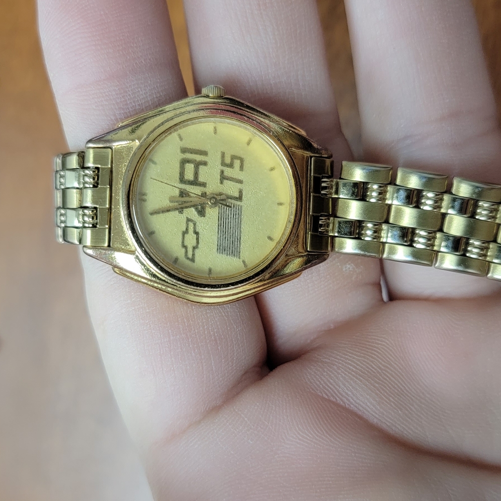Gold Classic Dress Watch with Metal Link Bracelet